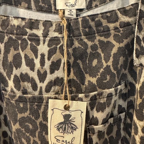 Easel NWT Washed Animal Print Overalls - Picture 6 of 10